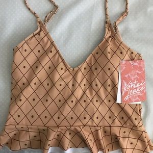 Kortni Jeane scoop back “pineapple” swim top